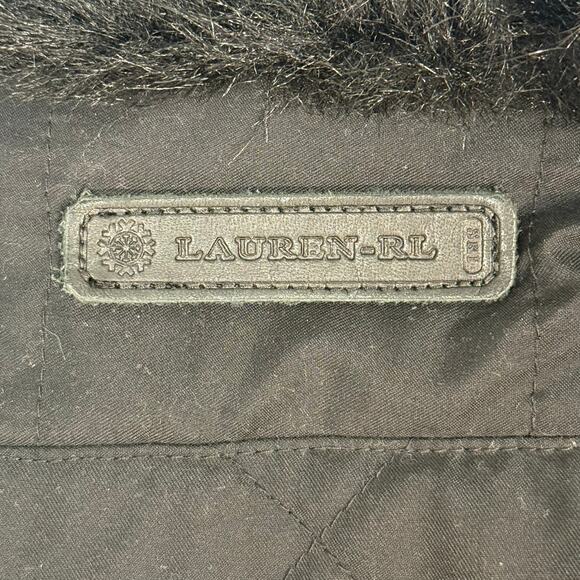 Lauren Ralph Lauren Black Quilted Puffer Vest Faux Fur Collar Women’s M - Picture 4 of 7